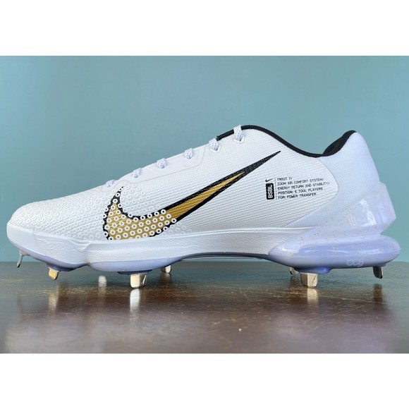 Nike Force Zoom Trout 7 Pro White/Gold Baseball Cleats Men’s Size 14 CQ7224-106 - Picture 3 of 11